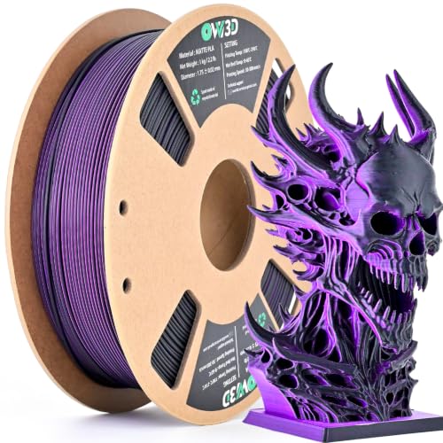 Image of OVV3D Dual Color PLA Filament 1.75mm, Black Purple Matte PLA 3D Printer Filament, Multi Color Change 3D Printing Filament for Most FDM 3D Printer, Halloween Filament 1kg Spool