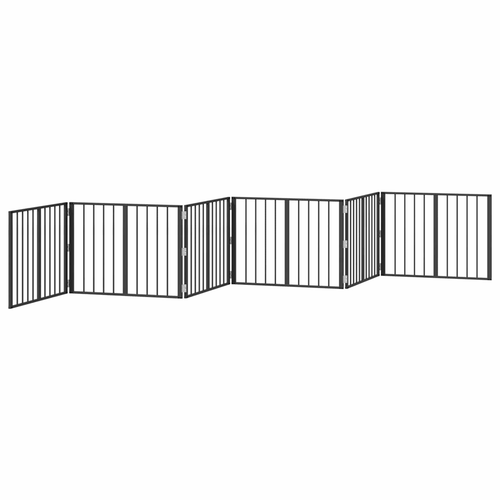 Parco per cani a 6 pannelli in acciaio zincato nero 80 x 60 cm, recinto pieghevole per cuccioli, design modulabile fai da te per interni, spazio di gioco sicuro e facile da mantenere