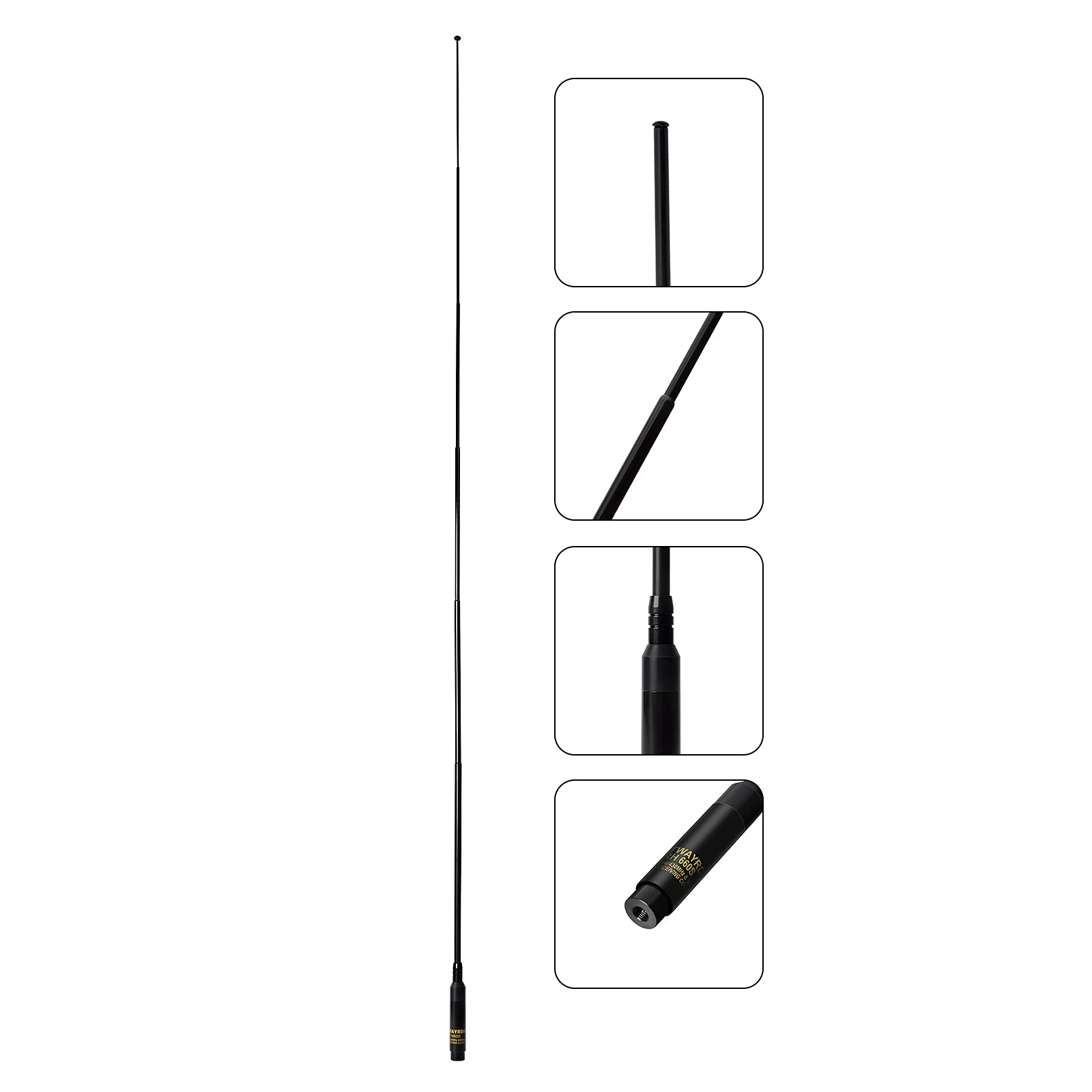TWAYRADIO Antenne Radio Bidirectionnelle Portable, Antenne Télescopique Double Bande VHF UHF (BNC)