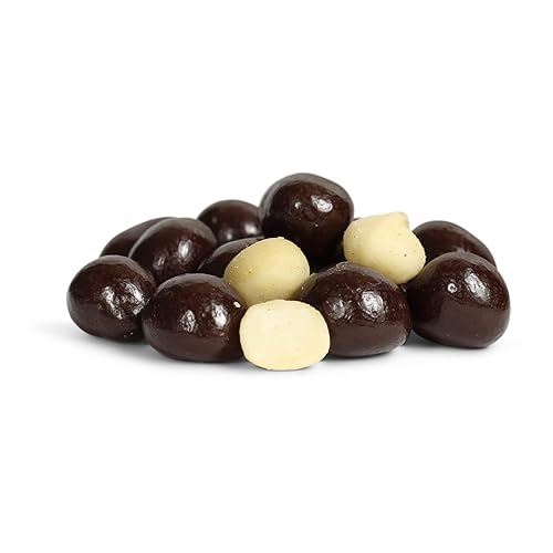 Miniatura 1 de Sus frutos secos de macadamia cubiertos de chocolate negro orgánico por Its Delish 2 libras a granel chocolate negro orgánico gourmet frutos secos