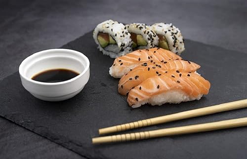 Miniatura 5 de Juego de palillos Exzact 5 pares, palillos reutilizables de bambú natural en una hermosa caja negra hecha a mano, decorado al estilo japonés