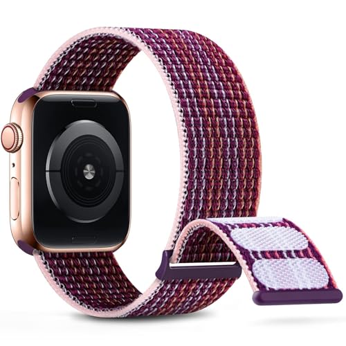 BNCXMO Nylon Sport Band compatible con banda 38 mm 40 mm 41 mm 42 mm 44 mm 45 mm Women Men Correa trenzada Compatible para iWatch Series 8/8/7/6/5/4/3/2 SE