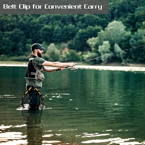 Image of PLUSINNO Fishing Net Fish Floating Landing Net, Kayak Nets with Fixed Foldable Telescopic Pole Handle, Bass Trout Fishing Nets with Nylon Mesh for Pond Lake River, Fishing Gear Gifts for Men Anglers