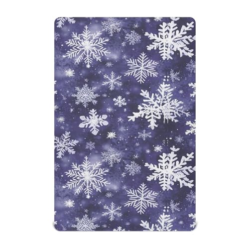 Image of Caikeny Fitted Crib Sheet for Boys Girls Purple Snowflakes Sliver Xmas Baby Crib Sheets Bassinet Sheets Crib Mattress Bed Sheets for Toddler Newborn Infant 27 x 39 in