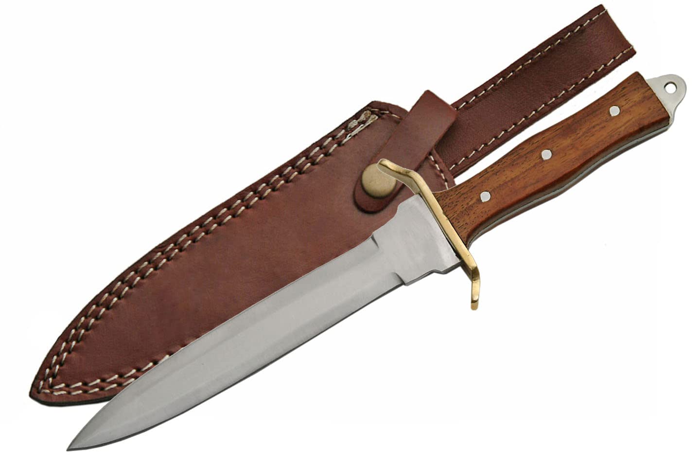 Full Tang Stainless Steel Blade Wooden Handle 11.5 inch Edc Dagger Knife