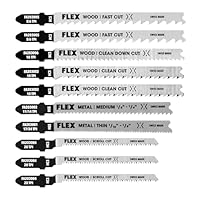FLEX 10-Piece T-Shank Jigsaw Blade Set - FAM20301-10