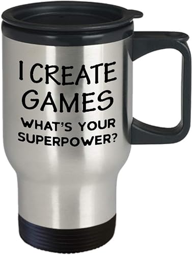 Miniatura 2 de Gifts for Video Game Developer Designer Travel Mug - I Create Games Whats Your Superpower - Insulated Coffee Tumbler Funny Cute Gag Appreciation