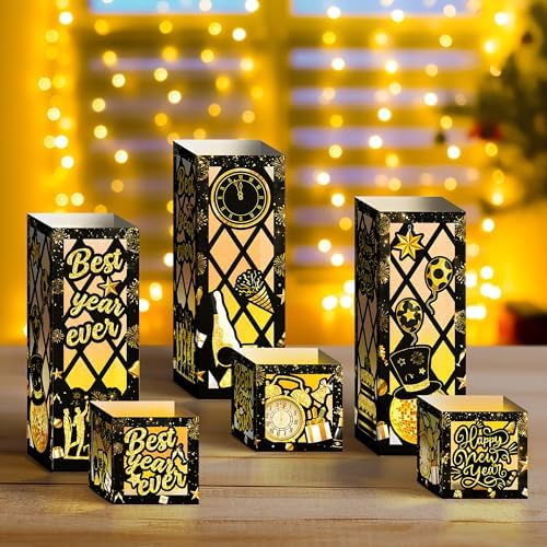 KatchOn, Happy New Year Centerpieces for Table -Pack of 6 | New Y...
