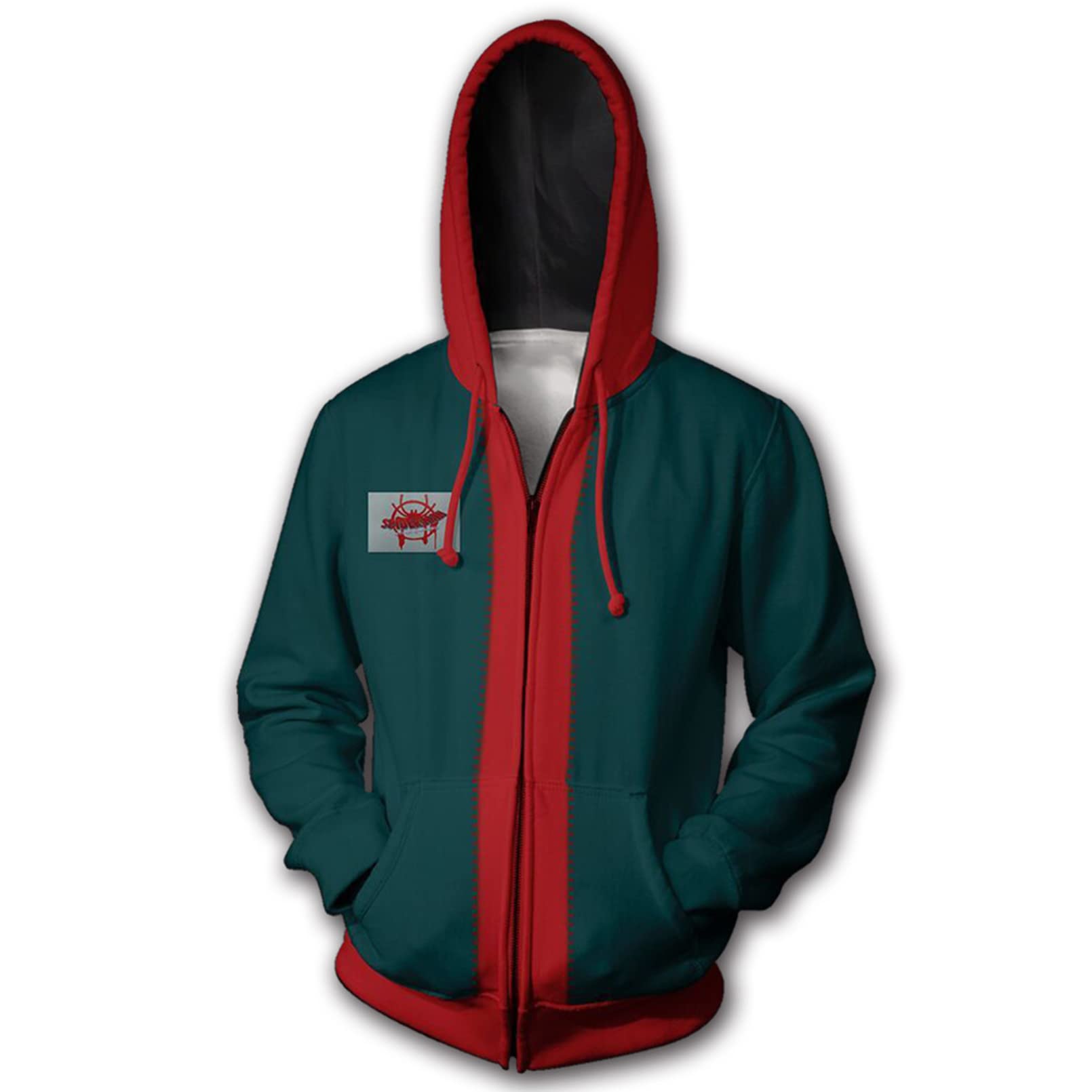 LGYCB Boys' Zip Up Hoodie Miles Morales Kids Cosplay Hooded Sweatshirt Coat Outerwear Tops Jacket Carnival Halloween Tracksuits Clothing,Myers-Adults(3XL)