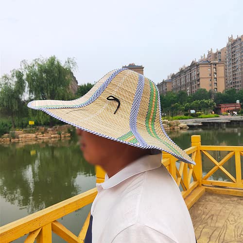 YYJINGYOU-Straw-hat-Sun-Hats-for-Men-Beach-hat-Straw-Life-Jacket-Sunhat-Foldable-and-Rolled-up-Yellow-5-18-5-38