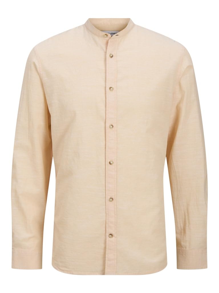 JACK & JONES Men's Jjesummer Band Shirt LS Sn Long Sleeve Shirt