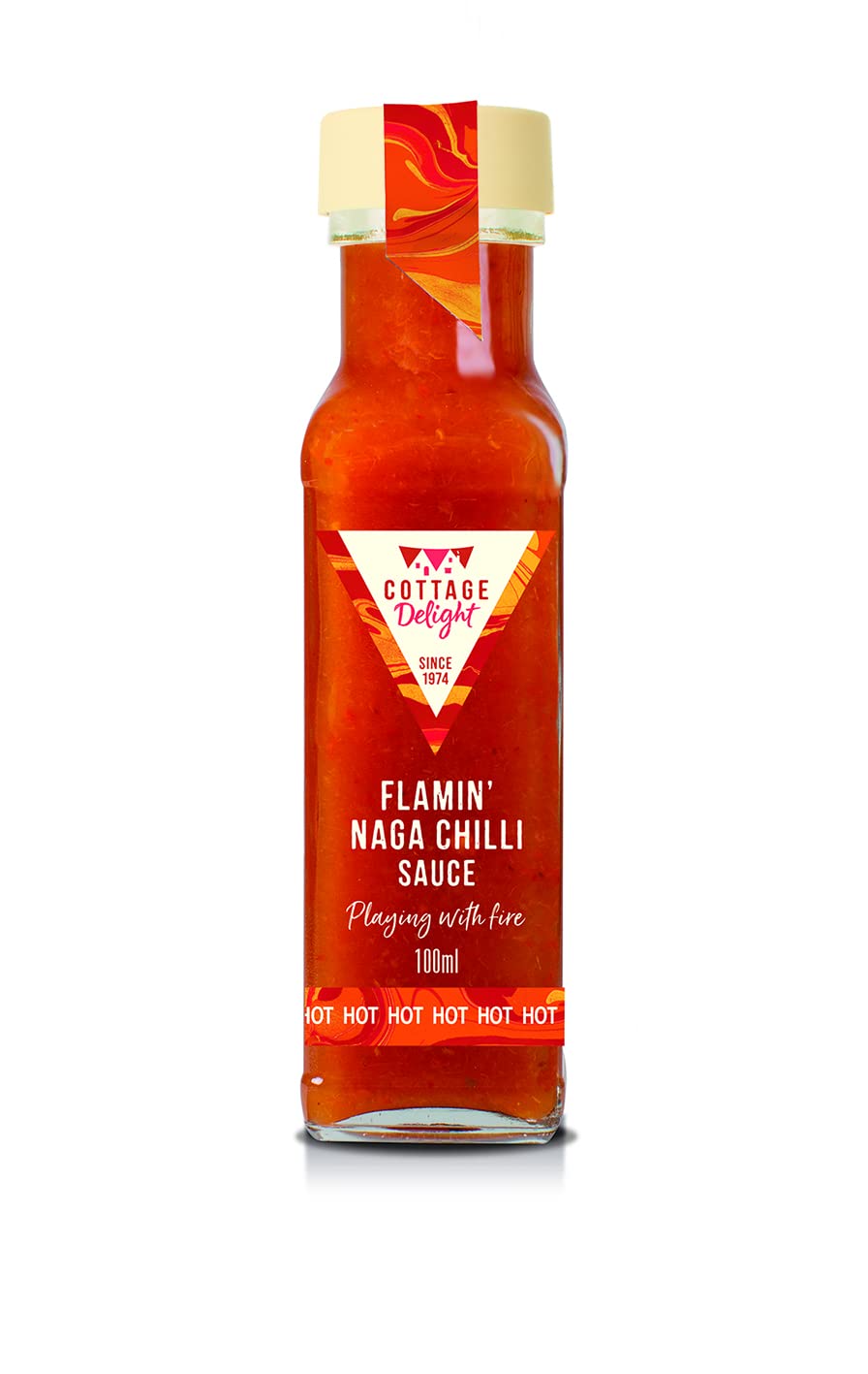 Cottage Delight - Flamin Naga Chilli Sauce - 100ml, Orange