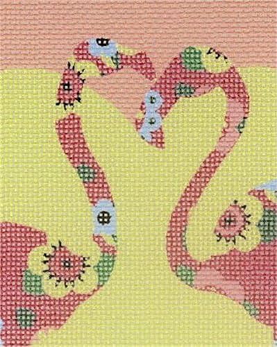 Pepita Needlepoint kit: Flamingo Art Deco, 10" x 12"