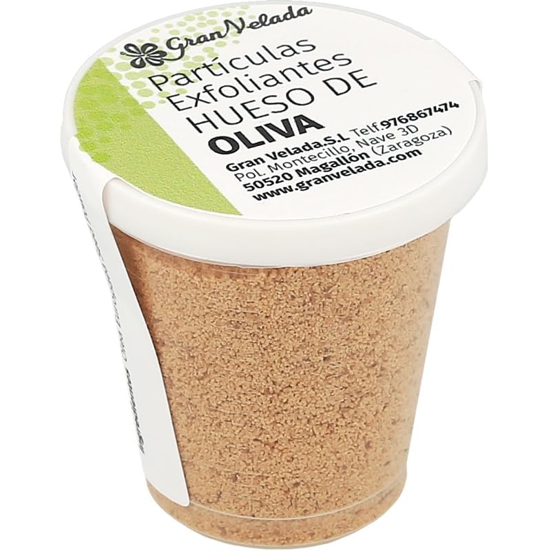 Partículas Exfoliantes Hueso de Oliva 500 Micras | Para Exfoliantes Corporales y Faciales | Ingredientes Naturales para Tratamientos de Belleza | Ideal para Bases de Cremas y Jabones | 30 cc