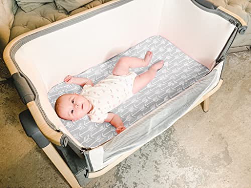 Bassinet Bed Sheets – Premium Bassinet Fitted Sheets 4 Pack – 100% Jersey Knit Cotton Cradle Sheets – Bassinet Bedding For Standard Size Oval Or Halo Bassinet Pads – Bassinet Sheet For Boy & Girl #TOP4