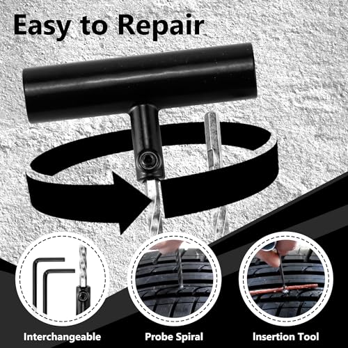 Tire Repair Kit for Car, Motorcycle, 106 Pcs Universal Heavy Duty Tire Plug Kit, Tire Patch Kit to Fix Punctures and Plug Flats of ATV, RV, Jeep, Trailer, Truck, Tractor - Image 4