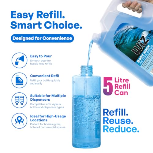 Image of Wiz Active Aqua Body Wash 5L | Refreshing Hydrating Formula | Long-Lasting Freshness | Gentle on Skin | Suitable for All Skin Types | Family & Salon Pack