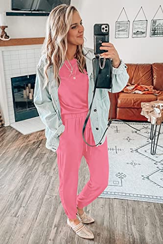 PRETTYGARDEN Women's Two Piece Sets 2025 Summer Spring Jogger Pants Travel Vacation Lounge Outfits Airplane Matching Clothes