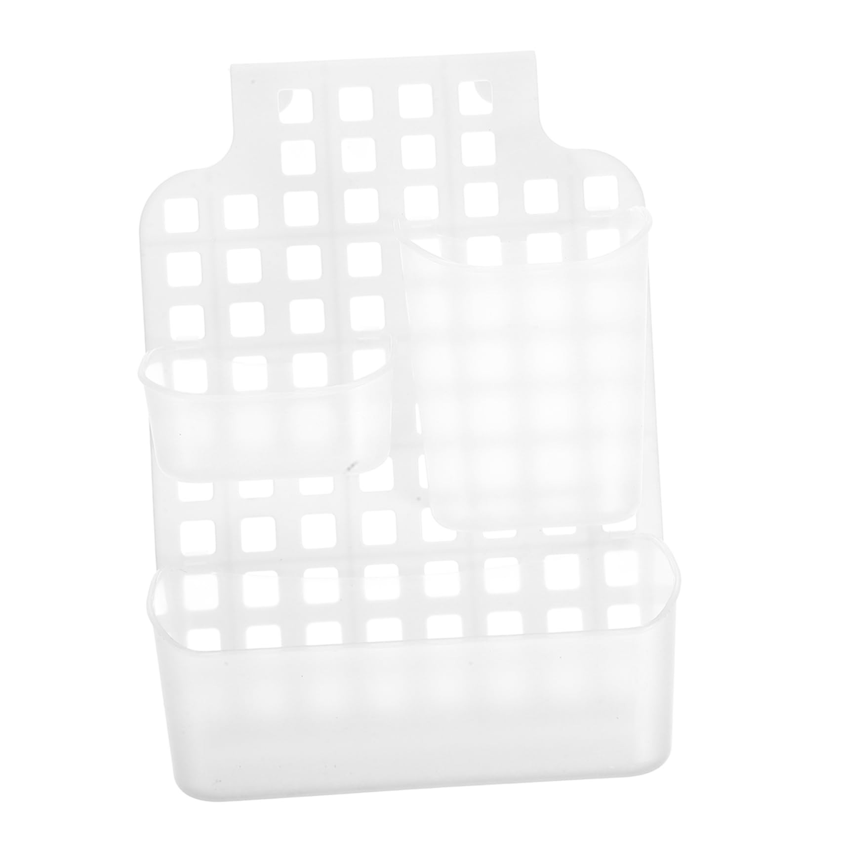 BESTYASH Cestello Portaoggetti Doccia a Doppio Strato in Pp Bianco | Installazione senza Fori Ganci, Facile da Pulire, Soluzione Compatta per Accessori da Bagno