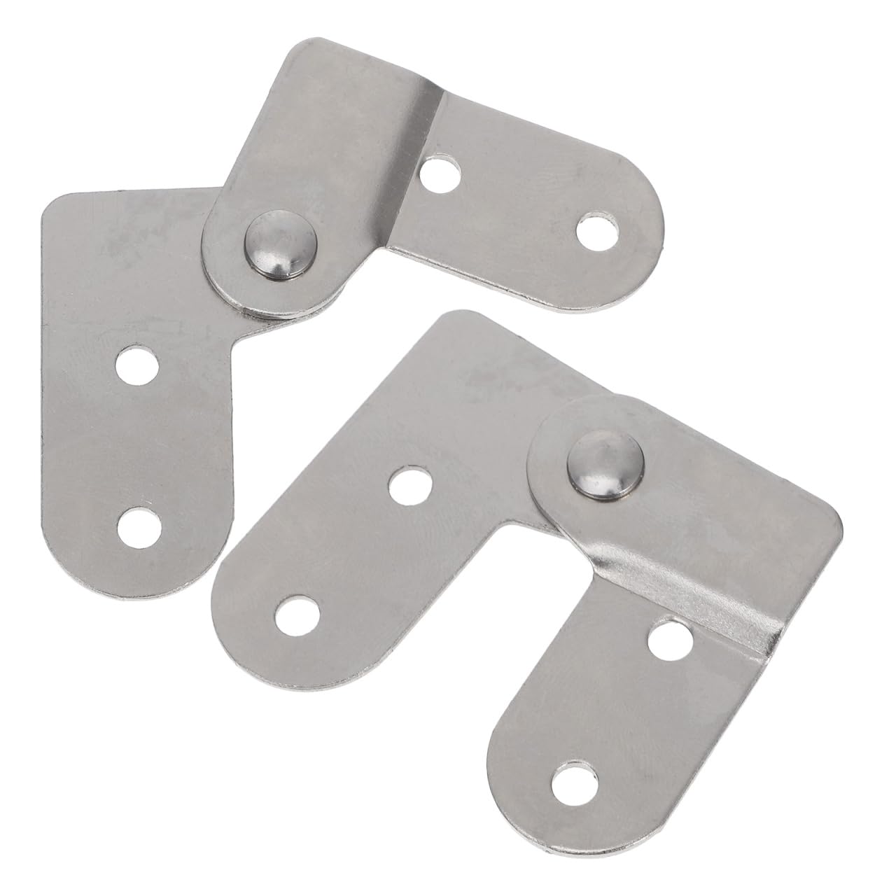 2pcs Folding Ladder Hinge Replacement Kit Heavy Duty Step Joint Accessory Iron Attic Parts for Telescopic Engineering Foldable Loft Ladders Silver