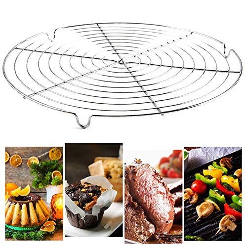 Cicony Barbecue Grid 30cm, Round Barbecue Grill BBQ Rack Grilling Rack BBQ Wire Mesh BBQ Fire Pit Heavy Duty Rack