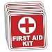4pcs First Aid Kit for Box, Emergency Stickers Vinyl Water-Resistant Stickers Size 2.35x2.35in