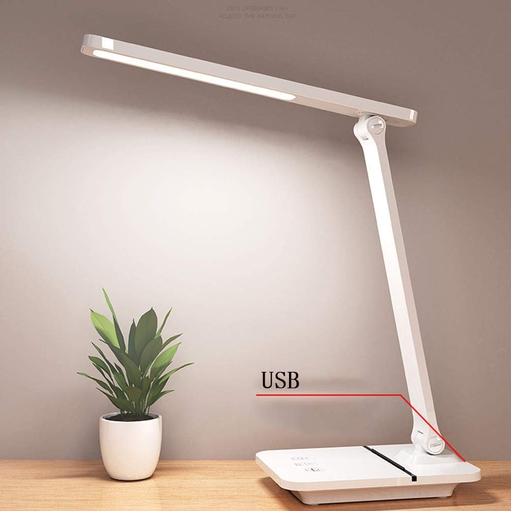 Ściemniana lampa stołowa z portem ładowania USB, troskliwe sterowanie dotykowe do biura, sypialni, domu, czytania - wszechstronne światło do każdej przestrzeni