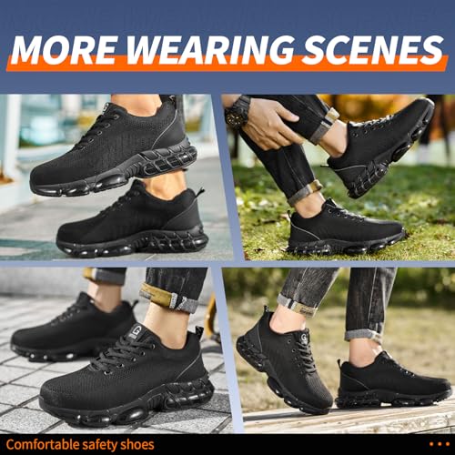Image of Steel Toe Work Shoes for Men Lightweight Safety Shoes with Puncture Resistant Sole Comfortable Construction Industrial Work Shoe for Warehouse