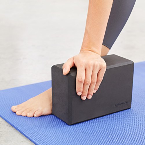 Amazon Basics Non-Slip Yoga Blocks, Set of 2, Deepen Poses, 4" x 9" x 6", Black view 2