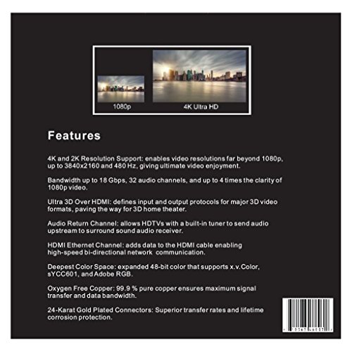 Fusion4K High Speed 4K Hdmi Cable (4K @ 60Hz) - Professional Series (20 Feet) #TOP1