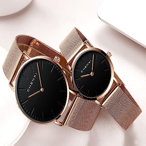 BR Lion Relógio feminino analógico de quartzo pulseira de malha de aço inoxidável feminino relógio d