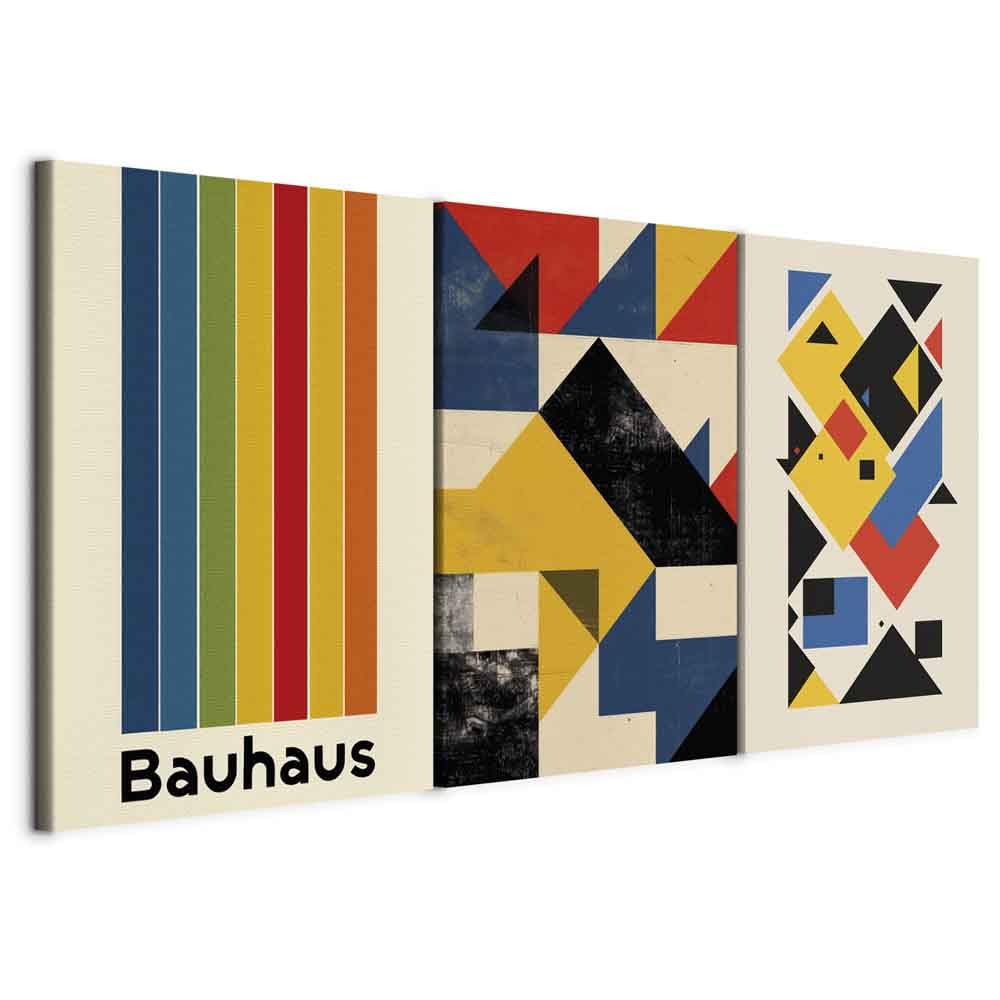 murando - Set of 3 Acoustic Canvases Wall Art Abstract Geometric 60x30 cm (3 pcs. 20x30cm each) Soundproofing Panels Canvas - 3 Piece Mini Home Accessories - Room Decor Office - a-H-10125-b-a