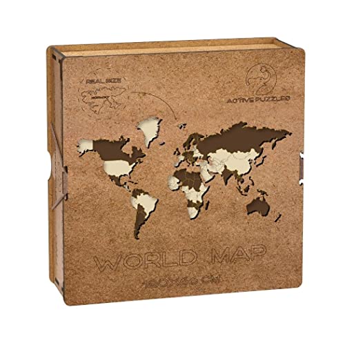 Active puzzles puzzle de madera de mapa mundial con piezas de diferentes disenos 120 x 66 cm 45 piezas