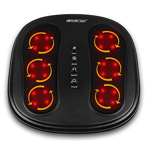 CINCOM Shiatsu Foot Massager with Heat, Deep Kneading Rotating Heads & Soothing Heat
