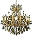 Elegant Lighting 2800D30G-GT/RC Maria Theresa 28-Inch High 19-Light Chandelier, Gold Finish with Golden Teak (Smoky) Royal Cut RC Crystal