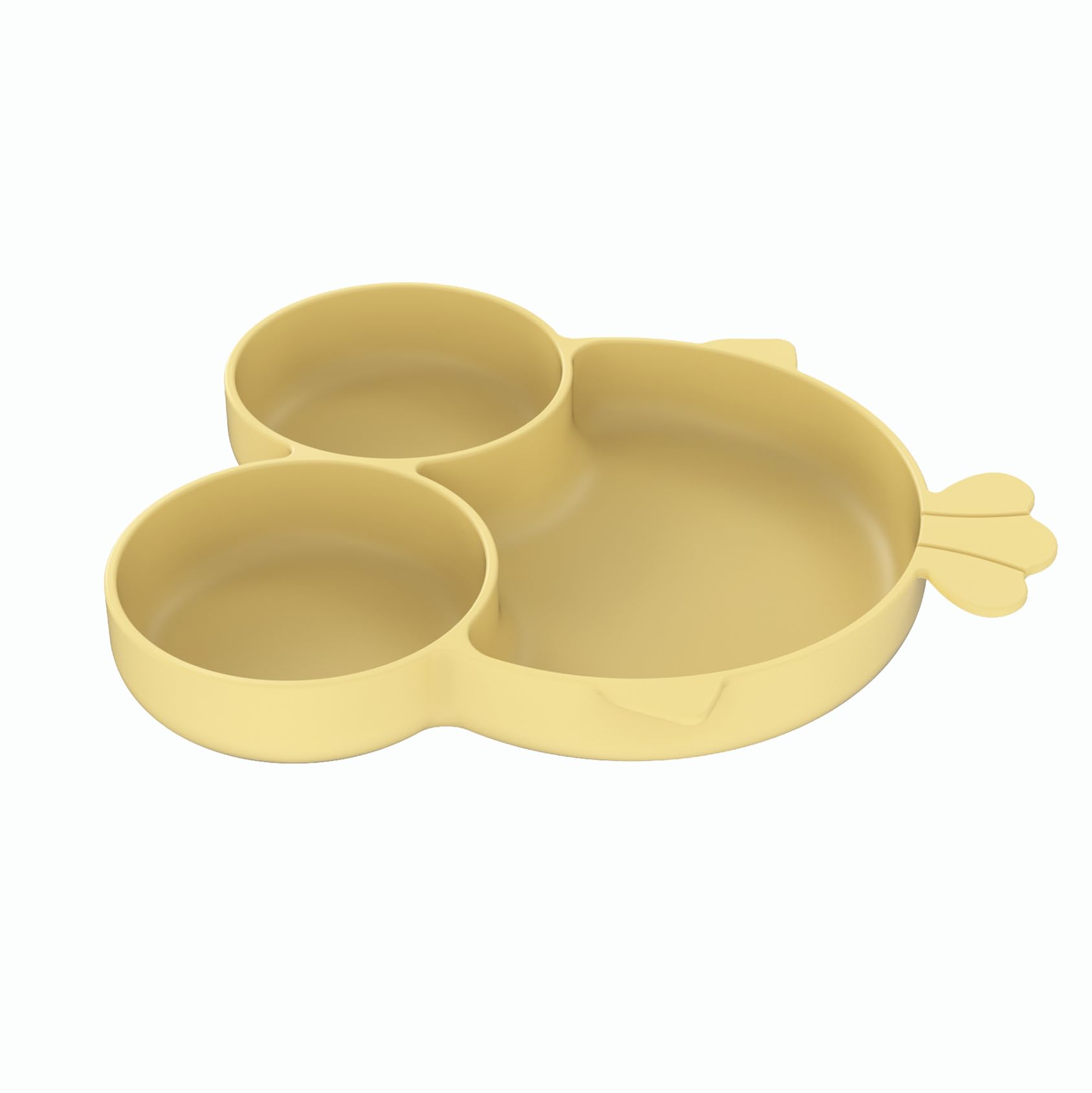 Baby Fish Silicone Plate,Self Feeding Training Divided Plate Dish,Toddler Fun Plates