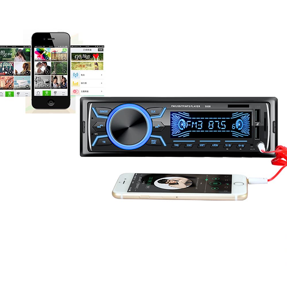 Riloer Lettore DVD portatile per auto, con antenna stereo, Bluetooth integrato, microfono, chiamate in vivavoce, ricarica USB veloce, trasmissione audio avanzata