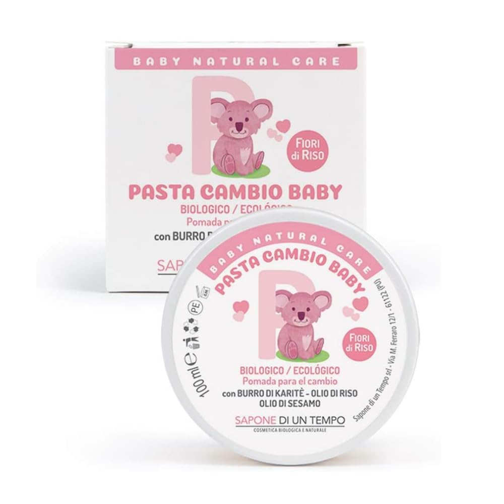 Sapone di un Tempo Pasta Cambio Pannolino Baby Fiori di Riso 100 ml Eco Bio Ossido di Zinco
