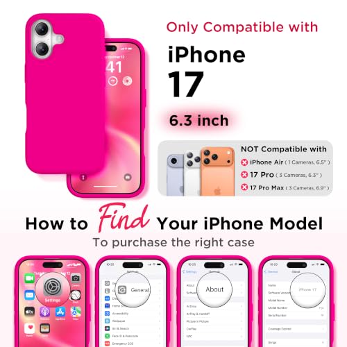 Image of GolbinBox Magnetic for iPhone 17 Case, Silicone Cover, Neon Pink