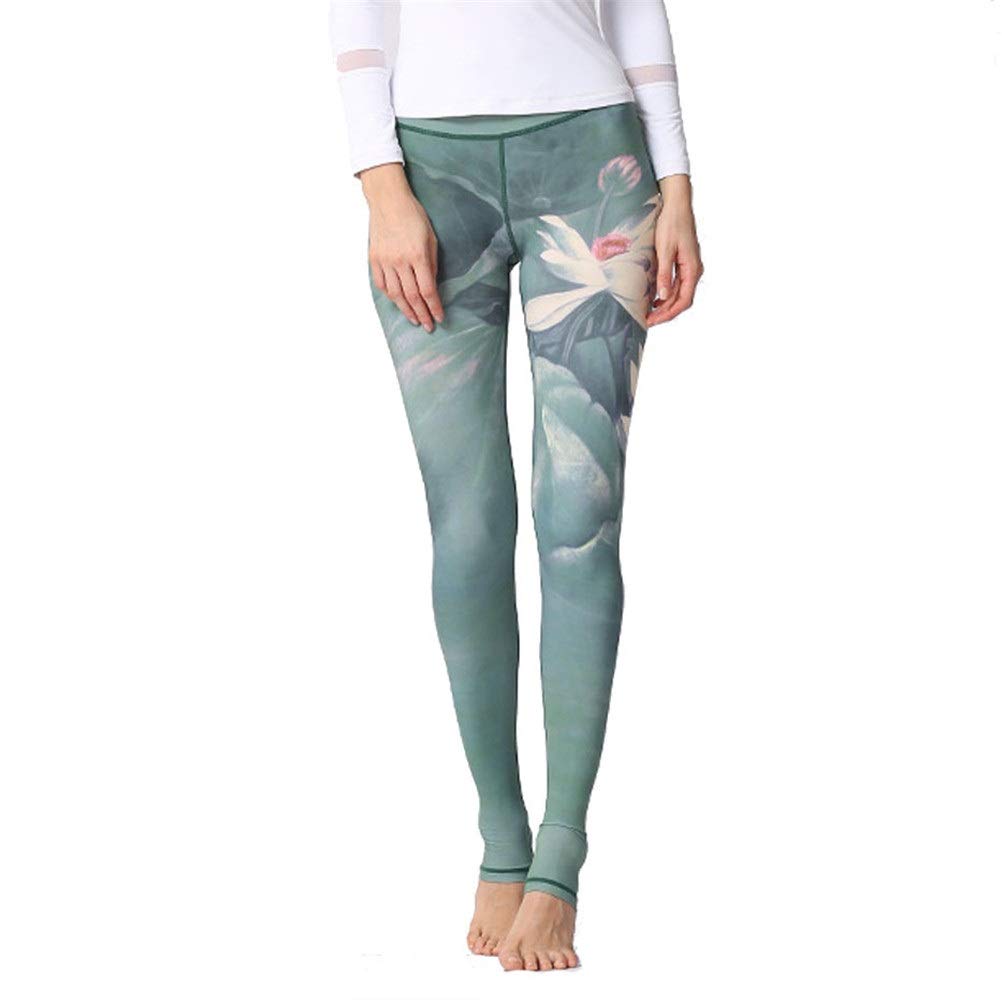 Strumpfhosen Leggings Sportswear für Damen, Frauen mit hoher Taille über die Ferse gedruckt Yoga Pants Steigbügel Lange Leggings Bauch-Steuer dünne Aktiv Fitness Workout Strumpfhosen Sports Running Wo