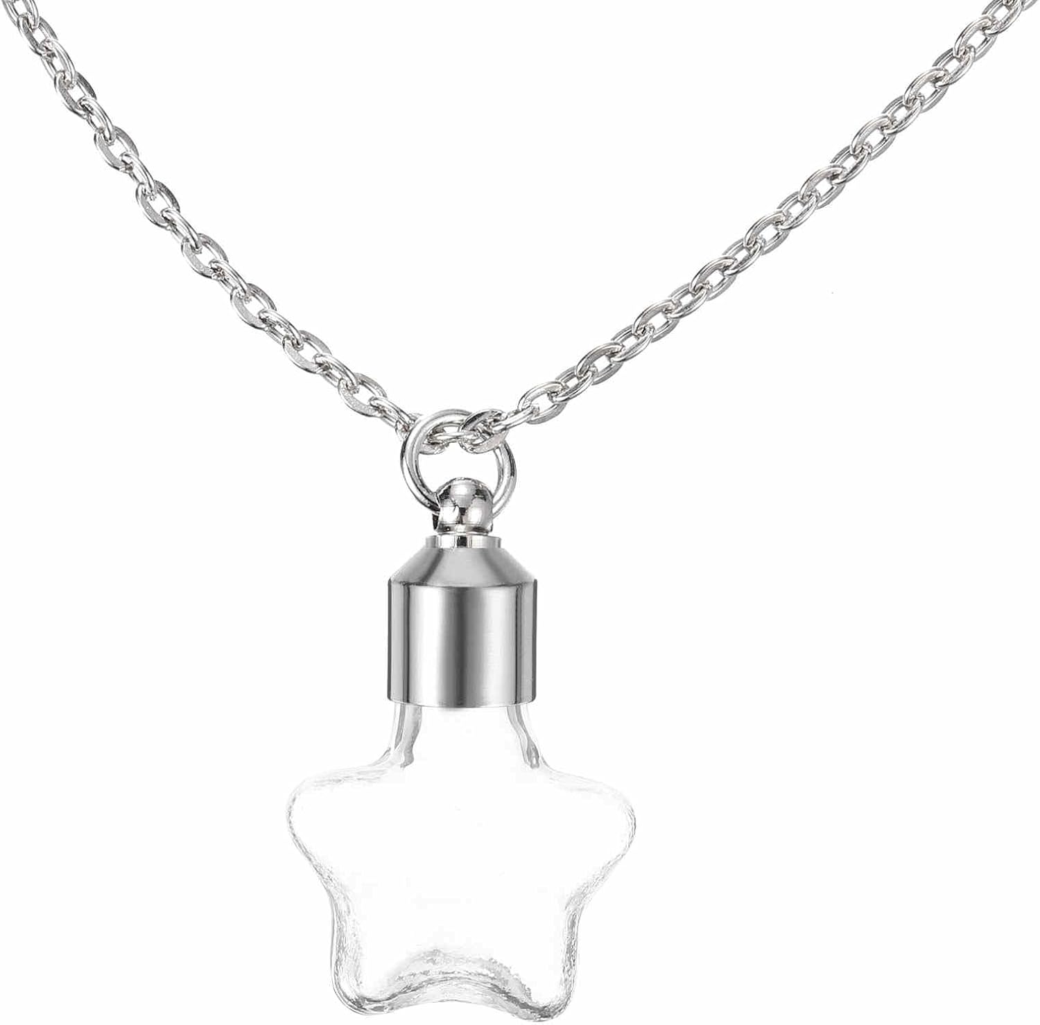 HARFINGTON 10 Pcs Name on Rice Glass Vial Pendant 21mm Width Mini Glass Bottles, for Necklace Wish Bottle DIY Pendant Craft Souvenirs