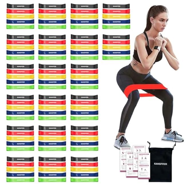 100 PCS Bulk Resistance Bands, Loop Exercise Bands Set for Gym Members Sports Class Students Gift, 5 Pieces Each Set with Storage Bag, Fitness Bands for Outdoor Home Gym Yoga Pilates