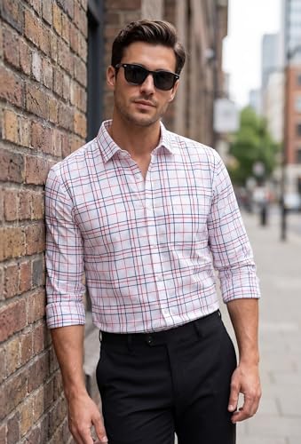 Image of IndoPrimo Men's Stylish Cotton Blend Casual Checks Shirt || Full Sleeve Shirt for Man || Perfect for Casual and Classic Fit & Style || Stylish Everyday Wear