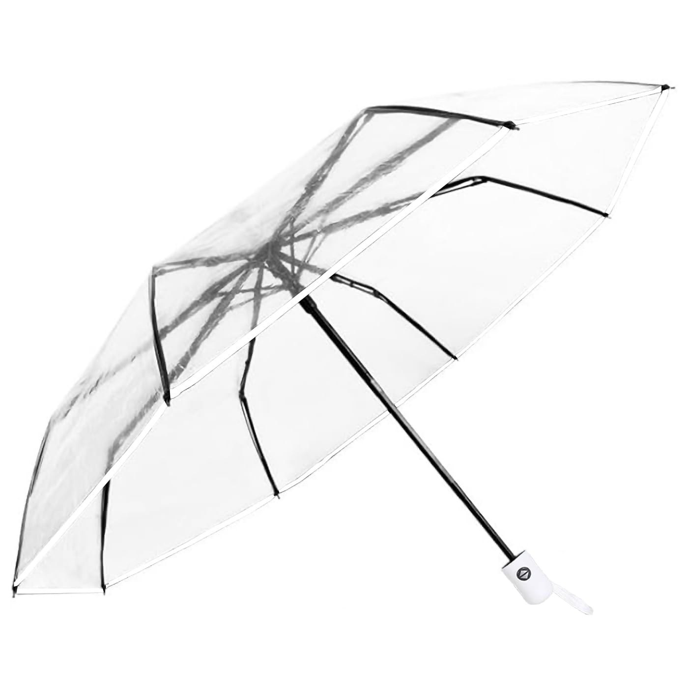 moliville Windproof Compact Travel Umbrella Auto Open/Close Button, Clear Eco-Friendly Mini Folding Umbrella for Women Men Kids All Ages
