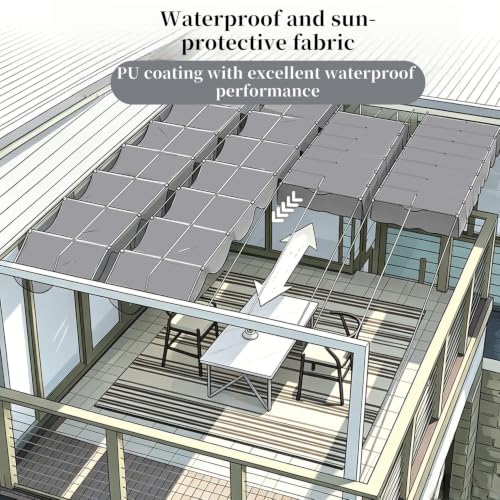 Toldo vela rectangular gris oscuro contra el sol en terrazas 6