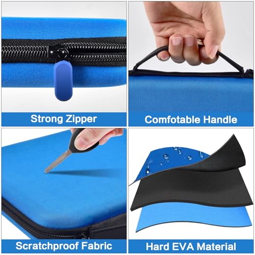 Image of GWCASE Hard Carrying Case for Glocusent for Vekkia LED Neck Reading Lights | Shock-Resistant EVA Shell, Mesh Pocket for Cable, Keep Small Gear Neat for Bedtime Reading, Crochet, Travel, Blue, Box Only