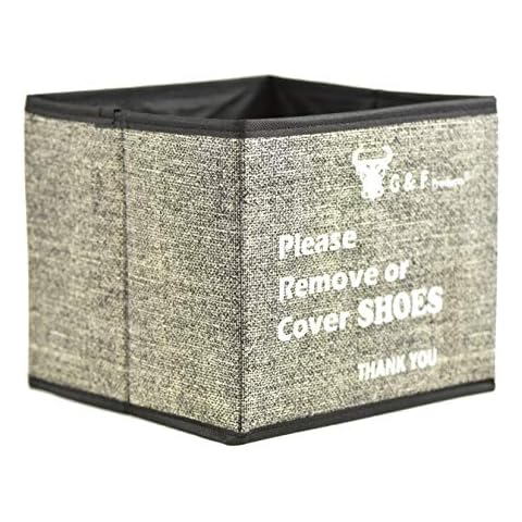 G & F Products Shoe Covers Box, Foldable Collapsible Shoe Covers Holder Bootie Box holds up to 100 Disposable Shoe for Realtors and Open House also works as Foldable Collapsible storage bin 9"x9"x9" Cover
