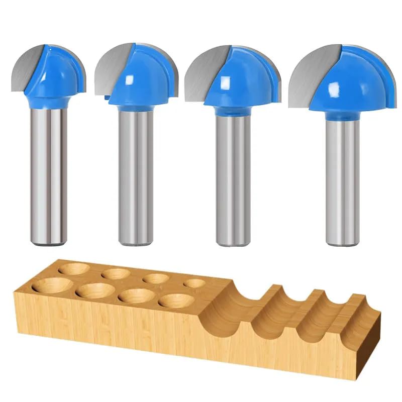 Frez kulisty z chwytem 8 mm z węglików spiekanych, frez do drewna z rdzeniem do frezowania przycinania(4pcs)