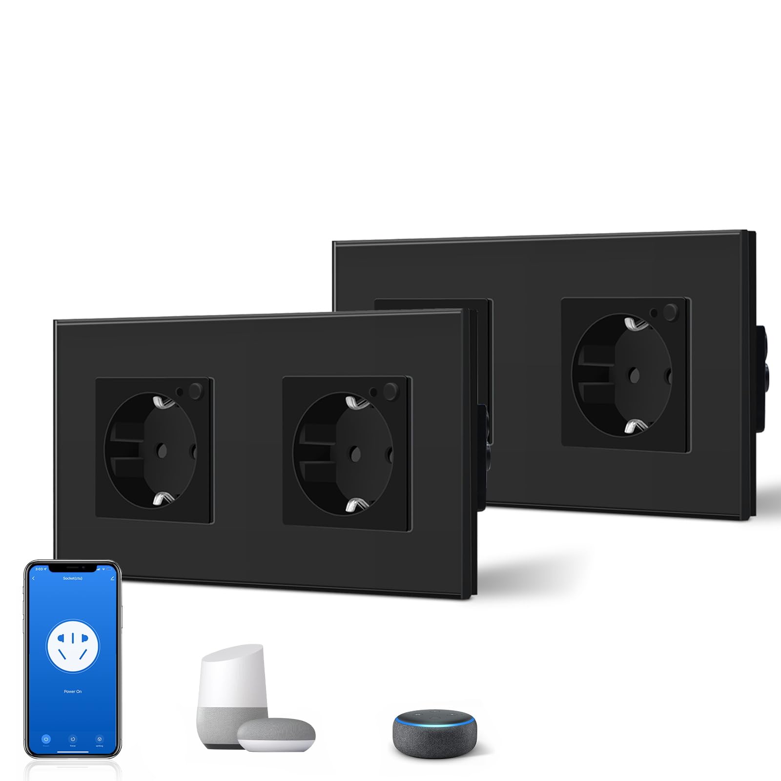 BSEED Enchufe Inteligente con 20W USB y Tipo C,Mate Enchufe Pared Wifi con Medidor Consumo,Control Remoto por APP & Voz,Requiere Cable Neutro,1 Enchufe,Blanco 86mm — view 16