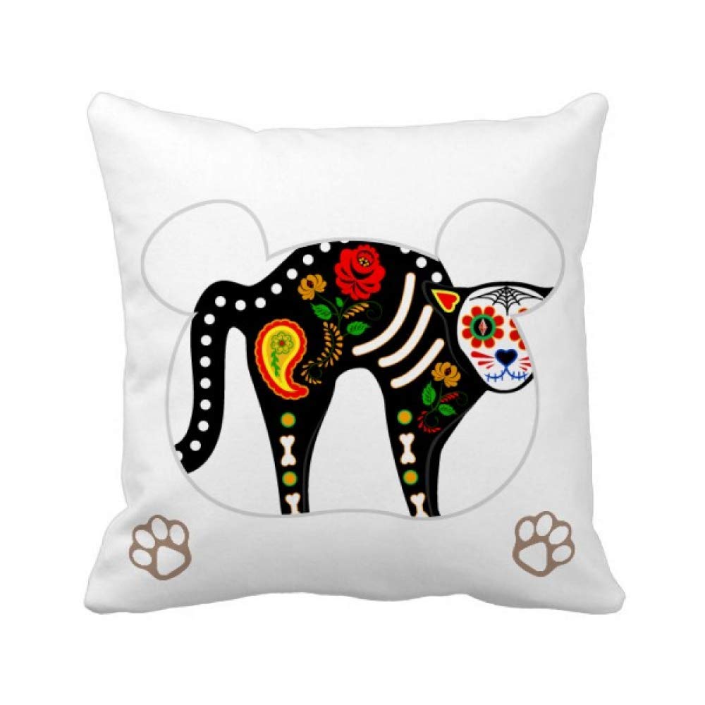 Housse de coussin chat noir et ours pour decoration de salon